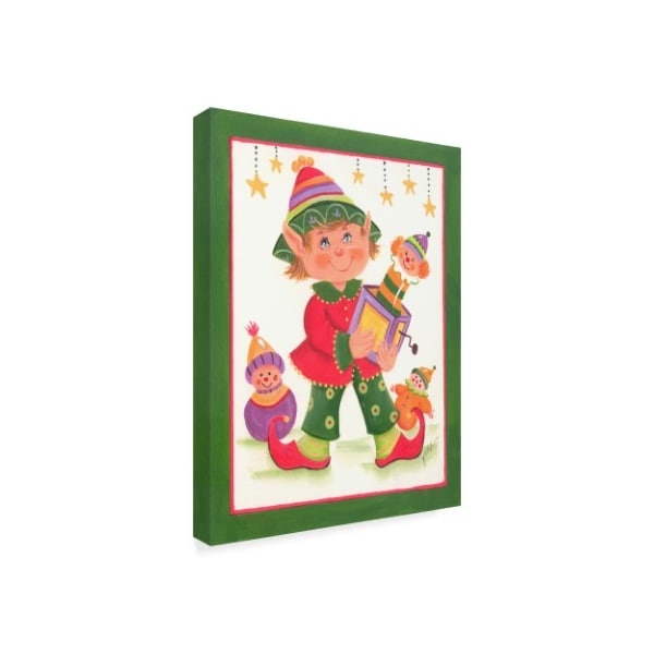 Beverly Johnston 'Elves With Toys' Canvas Art,14x19